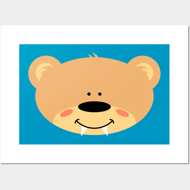 Teddy bear with Vampire Teeth Wall Art by schlag.art